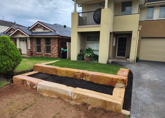 Sandstone retaining wall project